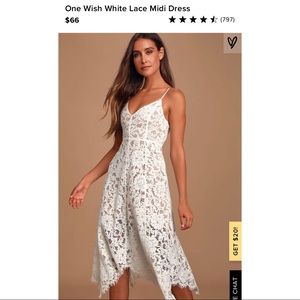 White lace midi dress